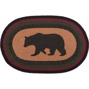 Wyatt Stenciled Bear Jute Rug Oval w/ Pad 20x30