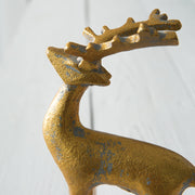 Set of Three Golden Reindeer Figurines