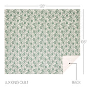Dorset Green Floral Luxury King Quilt 120WX105L