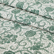 Dorset Green Floral Luxury King Quilt 120WX105L