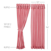 Annie Buffalo Red Check Ruffled Panel Set of 2 96x50