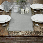 Burlap Dove Grey Runner Fringed 12x36
