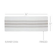 Antique White Stripe Dove Grey Indoor/Outdoor Runner 12x36