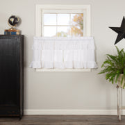 Muslin Ruffled Bleached White Tier Set of 4 L24xW36