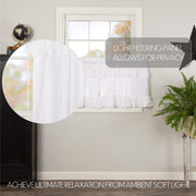 Muslin Ruffled Bleached White Tier Set of 4 L24xW36