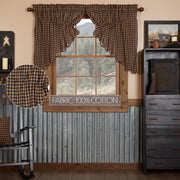 Navy Check Scalloped Prairie Swag Set of 4 36x36x18