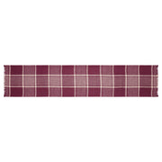 Eston Burgundy Tan Plaid Runner 12x60