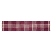 Eston Burgundy Tan Plaid Runner 12x60