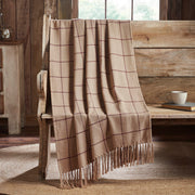 Connell Burgundy Windowpane Woven Throw 50x60