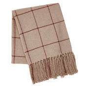 Connell Burgundy Windowpane Woven Throw 50x60