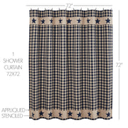 Allegiance Navy & Tan Check Shower Curtain 72x72