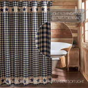 Allegiance Navy & Tan Check Shower Curtain 72x72