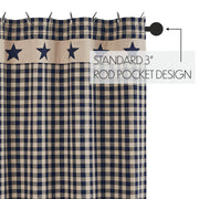 Allegiance Navy & Tan Check Shower Curtain 72x72