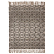 Custom House Black Tan Jacquard Woven Throw 50x60