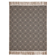 Custom House Black Tan Jacquard Woven Throw 50x60