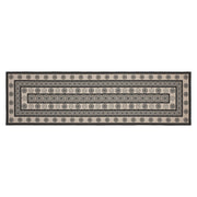 Custom House Black Tan Jacquard Polyester Rug/Runner Rect 22x78