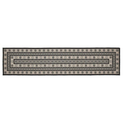 Custom House Black Tan Jacquard Polyester Rug/Runner Rect 22x96