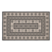 Custom House Black Tan Jacquard Polyester Rug Rect 36x60