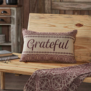 Custom House Burgundy Tan Jacquard Grateful Pillow 14x22