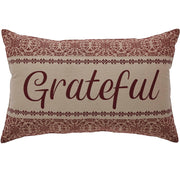 Custom House Burgundy Tan Jacquard Grateful Pillow 14x22