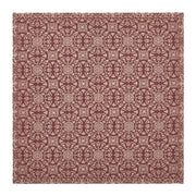 Custom House Burgundy Tan Jacquard Table Topper 20x20