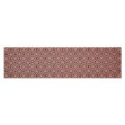 Custom House Burgundy Tan Jacquard Runner 12x48