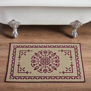 Custom House Burgundy Tan Jacquard Polyester Bathmat 20x30