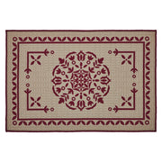 Custom House Burgundy Tan Jacquard Polyester Bathmat 20x30