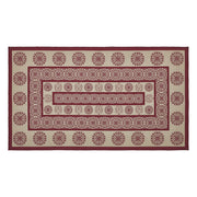 Custom House Burgundy Tan Jacquard Polyester Rug Rect 27x48