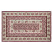 Custom House Burgundy Tan Jacquard Polyester Rug Rect 36x60