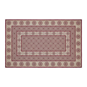 Custom House Burgundy Tan Jacquard Polyester Rug Rect 60x96