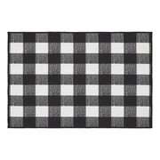 Annie Buffalo Check Black Polyester Rug Rect 24x36