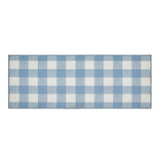 Annie Buffalo Check Blue Polyester Rug Rect 17x48