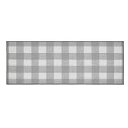Annie Buffalo Check Grey Polyester Rug Rect 17x48