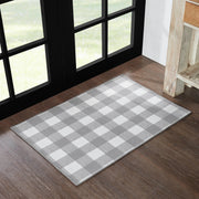 Annie Buffalo Check Grey Polyester Rug Rect 24x36