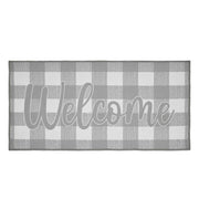 Annie Buffalo Check Grey Welcome Polyester Rug Rect 17x36