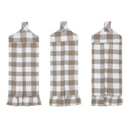 Annie Buffalo Check Portabella Button Loop Tea Towel Set of 3