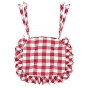 Annie Buffalo Check Red Ruffled Chair Pad 16.5x18