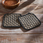 Black Check Pot Holder Set of 2 8x8