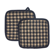 Black Check Pot Holder Set of 2 8x8