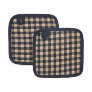 Black Check Pot Holder Set of 2 8x8