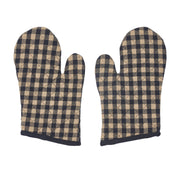 Black Check Oven Mitt Set of 2