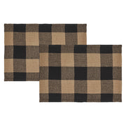 Black Check Placemat Set of 2 13x19