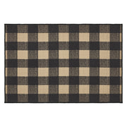 Black Check Polyester Rug Rect 24x36