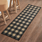 Black Check Polyester Rug/Runner Rect 22x78