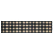 Black Check Polyester Rug/Runner Rect 22x96