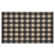 Black Check Polyester Rug Rect 36x60