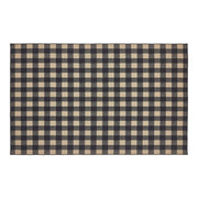 Black Check Polyester Rug Rect 60x96