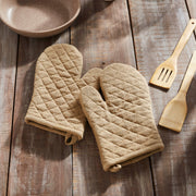 Burlap Natural Oven Mitt Set of 2