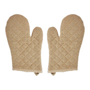 Burlap Natural Oven Mitt Set of 2